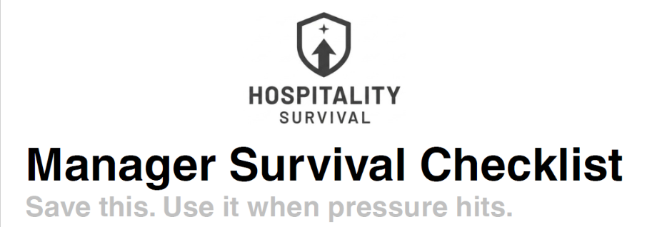 Manager Survival Checklist.
